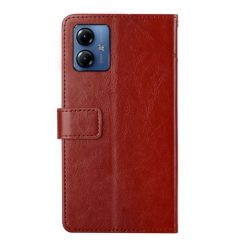 Lacné Kryty | Peňaženkové puzdro Geometric Pattern case hnedé – Motorola Moto G54 5G / G54 5G Power Edition | Lacné Kryty