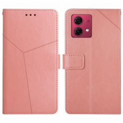 Lacné Kryty | Peňaženkové puzdro Geometric Pattern case ružové – Motorola Moto G84 5G | Lacné Kryty
