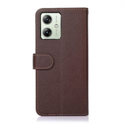 Lacné Kryty | Peňaženkové puzdro Khazneh RFID case hnedé – Motorola Moto G54 5G / G54 5G Power Edition | Lacné Kryty