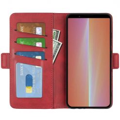 Lacné Kryty | Peňaženkové puzdro Magnetic fresh case červené – Sony Xperia 5 V | Lacné Kryty
