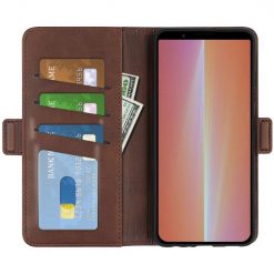 Peňaženkové puzdro Magnetic fresh case tmavohnedé – Sony Xperia 5 V | Lacné Kryty Lacné Kryty | Peňaženkové puzdro Magnetic fresh case tmavohnedé – Sony Xperia 5 V | Lacné Kryty