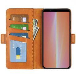 Lacné Kryty | Peňaženkové puzdro Magnetic fresh case žlté – Sony Xperia 5 V | Lacné Kryty
