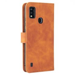 Lacné Kryty | Peňaženkové puzdro Solid hnedé – ZTE Blade A51 | Lacné Kryty