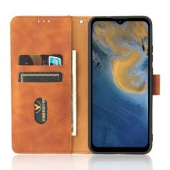 Lacné Kryty | Peňaženkové puzdro Solid hnedé – ZTE Blade A51 | Lacné Kryty