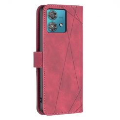 Knižkové puzdro Rhombus červené – Motorola Edge 40 Neo | Lacné Kryty Lacné Kryty | Knižkové puzdro Rhombus červené – Motorola Edge 40 Neo | Lacné Kryty