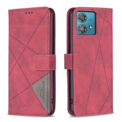 Knižkové puzdro Rhombus červené – Motorola Edge 40 Neo | Lacné Kryty Lacné Kryty | Knižkové puzdro Rhombus červené – Motorola Edge 40 Neo | Lacné Kryty