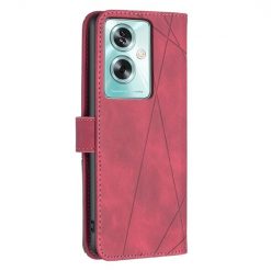 Lacné Kryty | Knižkové puzdro Rhombus červené – Oppo A79 5G | Lacné Kryty