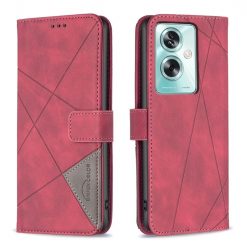 Lacné Kryty | Knižkové puzdro Rhombus červené – Oppo A79 5G | Lacné Kryty