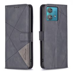 Knižkové puzdro Rhombus čierne – Motorola Edge 40 Neo | Lacné Kryty Lacné Kryty | Knižkové puzdro Rhombus čierne – Motorola Edge 40 Neo | Lacné Kryty