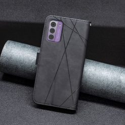 Lacné Kryty | Knižkové puzdro Rhombus čierne – Nokia G42 | Lacné Kryty
