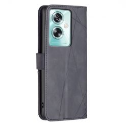 Lacné Kryty | Knižkové puzdro Rhombus čierne – Oppo A79 5G | Lacné Kryty