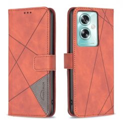 Lacné Kryty | Knižkové puzdro Rhombus hnedé – Oppo A79 5G | Lacné Kryty