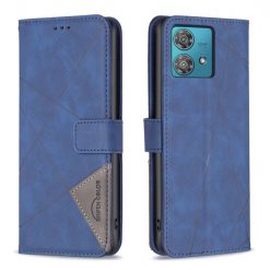 Lacné Kryty | Knižkové puzdro Rhombus modré – Motorola Edge 40 Neo | Lacné Kryty
