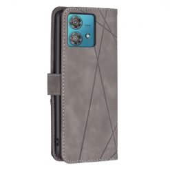 Lacné Kryty | Knižkové puzdro Rhombus sivé – Motorola Edge 40 Neo | Lacné Kryty