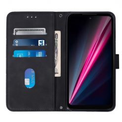 Lacné Kryty | Peňaženkové puzdro Embossing Pattern Cross čierne – T Phone / T Phone (2023) | Lacné Kryty