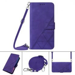 Lacné Kryty | Peňaženkové puzdro Embossing Pattern Cross fialové – T Phone / T Phone (2023) | Lacné Kryty