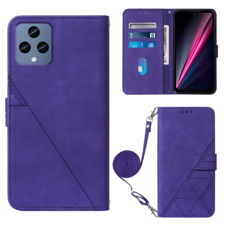 Peňaženkové puzdro Embossing Pattern Cross fialové – T Phone / T Phone 