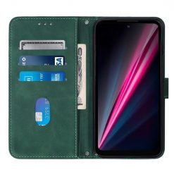 Peňaženkové puzdro Embossing Pattern Cross zelené – T Phone / T Phone (2023) | Lacné Kryty Lacné Kryty | Peňaženkové puzdro Embossing Pattern Cross zelené – T Phone / T Phone (2023) | Lacné Kryty