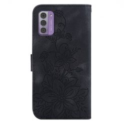 Lacné Kryty | Peňaženkové puzdro Embossing Pattern Ľalia čierne – Nokia G42 | Lacné Kryty