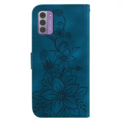 Lacné Kryty | Peňaženkové puzdro Embossing Pattern Ľalia modré – Nokia G42 | Lacné Kryty