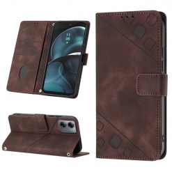 Peňaženkové puzdro Embossing Pattern Square hnedé – Motorola Moto G14 | Lacné Kryty Lacné Kryty | Peňaženkové puzdro Embossing Pattern Square hnedé – Motorola Moto G14 | Lacné Kryty