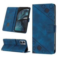Lacné Kryty | Peňaženkové puzdro Embossing Pattern Square modré – Motorola Moto G14 | Lacné Kryty