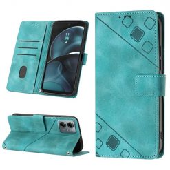 Lacné Kryty | Peňaženkové puzdro Embossing Pattern Square zelené – Motorola Moto G14 | Lacné Kryty
