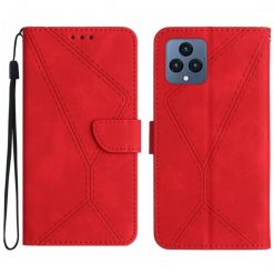 Peňaženkové puzdro Embossing Pattern Stitchy case červené – T Phone / T Phone (2023) | Lacné Kryty Lacné Kryty | Peňaženkové puzdro Embossing Pattern Stitchy case červené – T Phone / T Phone (2023) | Lacné Kryty