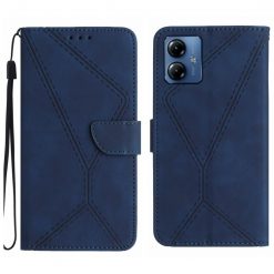 Peňaženkové puzdro Embossing Pattern Stitchy case modré – Motorola Moto G14 | Lacné Kryty Lacné Kryty | Peňaženkové puzdro Embossing Pattern Stitchy case modré – Motorola Moto G14 | Lacné Kryty