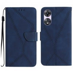 Lacné Kryty | Peňaženkové puzdro Embossing Pattern Stitchy case modré – Oppo A78 4G | Lacné Kryty