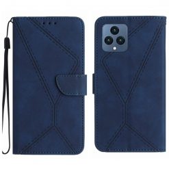 Lacné Kryty | Peňaženkové puzdro Embossing Pattern Stitchy case modré – T Phone / T Phone (2023) | Lacné Kryty