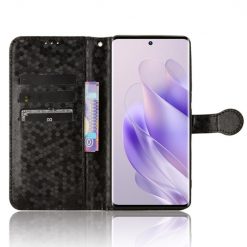 Lacné Kryty | Peňaženkové puzdro Honeycomb Dot Texture Case čierne – Infinix Zero 30 5G | Lacné Kryty