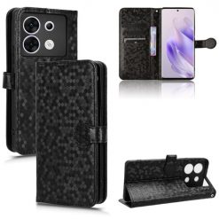 Lacné Kryty | Peňaženkové puzdro Honeycomb Dot Texture Case čierne – Infinix Zero 30 5G | Lacné Kryty