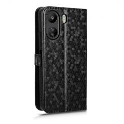 Lacné Kryty | Peňaženkové puzdro Honeycomb Dot Texture Case čierne – Xiaomi Redmi 13C / Xiaomi Poco C65 | Lacné Kryty