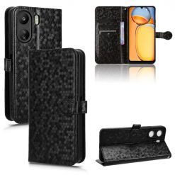 Lacné Kryty | Peňaženkové puzdro Honeycomb Dot Texture Case čierne – Xiaomi Redmi 13C / Xiaomi Poco C65 | Lacné Kryty