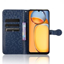Lacné Kryty | Peňaženkové puzdro Honeycomb Dot Texture Case modré – Xiaomi Redmi 13C / Xiaomi Poco C65 | Lacné Kryty