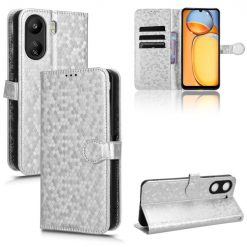 Lacné Kryty | Peňaženkové puzdro Honeycomb Dot Texture Case strieborné – Xiaomi Redmi 13C / Xiaomi Poco C65 | Lacné Kryty