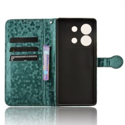 Lacné Kryty | Peňaženkové puzdro Honeycomb Dot Texture Case zelené – Infinix Zero 30 5G | Lacné Kryty