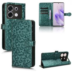 Lacné Kryty | Peňaženkové puzdro Honeycomb Dot Texture Case zelené – Infinix Zero 30 5G | Lacné Kryty