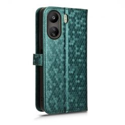 Lacné Kryty | Peňaženkové puzdro Honeycomb Dot Texture Case zelené – Xiaomi Redmi 13C / Xiaomi Poco C65 | Lacné Kryty