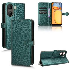 Lacné Kryty | Peňaženkové puzdro Honeycomb Dot Texture Case zelené – Xiaomi Redmi 13C / Xiaomi Poco C65 | Lacné Kryty