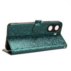 Lacné Kryty | Peňaženkové puzdro Honeycomb Dot Texture Case zelené – Xiaomi Redmi 13C / Xiaomi Poco C65 | Lacné Kryty