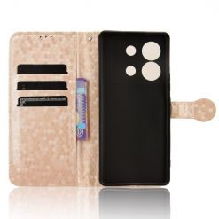 Peňaženkové puzdro Honeycomb Dot Texture Case zlaté – Infinix Zero 30 5G | Lacné Kryty Lacné Kryty | Peňaženkové puzdro Honeycomb Dot Texture Case zlaté – Infinix Zero 30 5G | Lacné Kryty