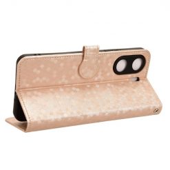 Lacné Kryty | Peňaženkové puzdro Honeycomb Dot Texture Case zlaté – Xiaomi Redmi 13C / Xiaomi Poco C65 | Lacné Kryty