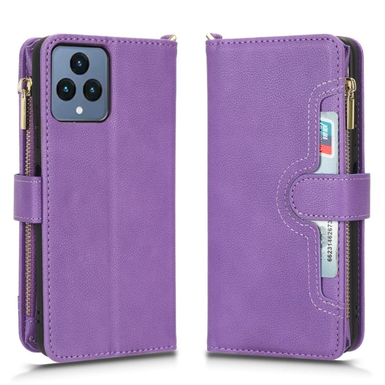 Peňaženkové puzdro Litchi Wallet case fialové – T Phone / T Phone 