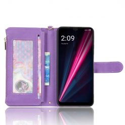Lacné Kryty | Peňaženkové puzdro Litchi Wallet case fialové – T Phone / T Phone (2023) | Lacné Kryty