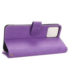 Lacné Kryty | Peňaženkové puzdro Litchi Wallet case fialové – T Phone / T Phone (2023) | Lacné Kryty