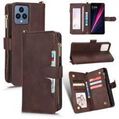 Peňaženkové puzdro Litchi Wallet case hnedé – T Phone / T Phone (2023) | Lacné Kryty Lacné Kryty | Peňaženkové puzdro Litchi Wallet case hnedé – T Phone / T Phone (2023) | Lacné Kryty