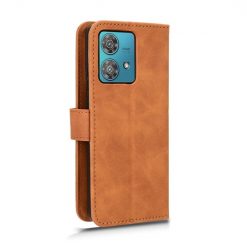 Lacné Kryty | Peňaženkové puzdro Solid hnedé – Motorola Edge 40 Neo | Lacné Kryty