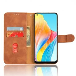 Lacné Kryty | Peňaženkové puzdro Solid hnedé – Oppo A78 4G | Lacné Kryty